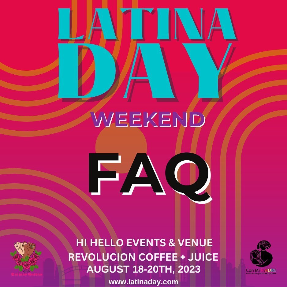 🌟 Latina Day Weekend 2023 is Almost Here! Let's Get You Ready, Fam! 🔥
Can't wait for the empowering celebration of Latina achievements on August 18-20th? We got you covered! Check out these FAQs to make sure you're all set for the festivities:
👗