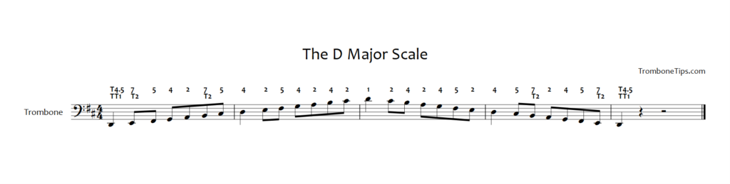 d major scale trombone